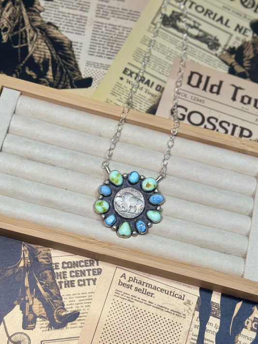 Buffalo Coin Cluster Necklace