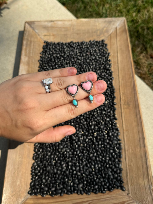 Pink Heart Dangles